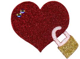 Bijoux de Pele - Coração Vermelho com Cadeado