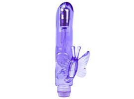 Jelly Dual Stimulator Vibrator Butterfly Purple