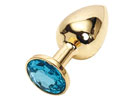 Gold Butt Plug Crystal Jewelry Blue - Plug Metal P