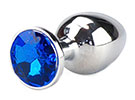 Silver Butt Plug Crystal Jewelry Blue - Metal - M