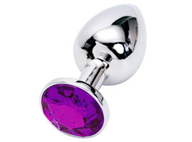 Silver Butt Plug Crystal Jewelry Purple - Metal M