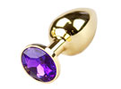 Gold Butt Plug Crystal Jewelry Purple - Metal - P