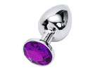 Silver Butt Plug Crystal Jewelry Purple - Metal P