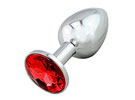 Silver Butt Plug Crystal Jewelry Red - Metal - P