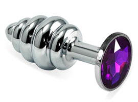 Rosebud Spiral Metal Plug Purple - Plug anal metal