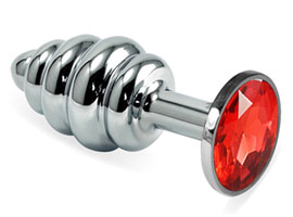 Rosebud Spiral Metal Plug Red - Plug anal de metal