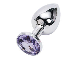 Silver Butt Plug Crystal Jewelry Lilac - Metal - G