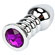 Noduled Metal Butt Plug w/ Crystal Purple (Imagem 1 de 2)