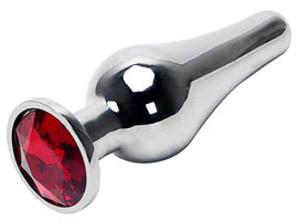 Conic Butt Plug Red - P - Plug anal de metal