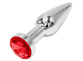 Metal Butt Plug Slim - P - Plug anal com cristal