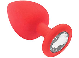 Plug Anal Silicone Vermelho - Com Joia