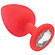 Plug Anal Silicone Vermelho - Com Joia (Imagem 1 de 2)