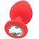 Plug Anal Silicone Vermelho - Com Joia (Imagem 2 de 2)