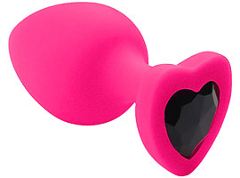 Plug Anal Silicone Rosa - Com Joia Coração