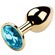 Plug Anal Dourado Metal com Joia P - Azul (Imagem 1 de 2)