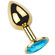 Plug Anal Dourado Metal com Joia P - Azul (Imagem 2 de 2)