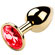 Plug Anal Dourado Metal com Joia P - Vermelho (Imagem 1 de 2)