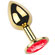 Plug Anal Dourado Metal com Joia P - Vermelho (Imagem 2 de 2)