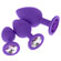 Kit Fetiche Anal com 3 Plugs Silicone Roxo (Imagem 2 de 2)